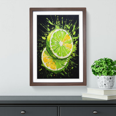Sliced Lime Action - Framed Print
