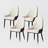  5/7 Pieces Modern Dining Room Sets, Pre-Assembly Round Dining Table Sets, Sintered Stone Tabletop Kitchen Dining Table Set With PU Upholstered Chairs-111696385-111696384