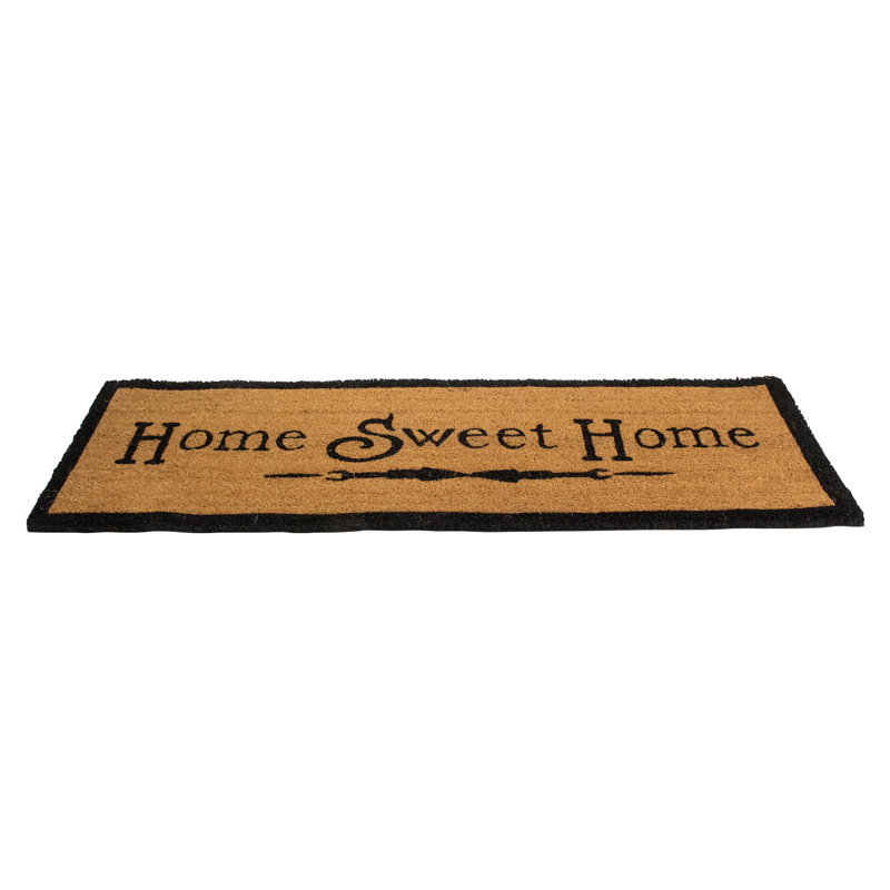 Natural Coir Rectangular "Home Sweet Home" Doormat 16" X 48"