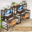 Bureau 59 po avec support pour moniteur et tablettes de rangement