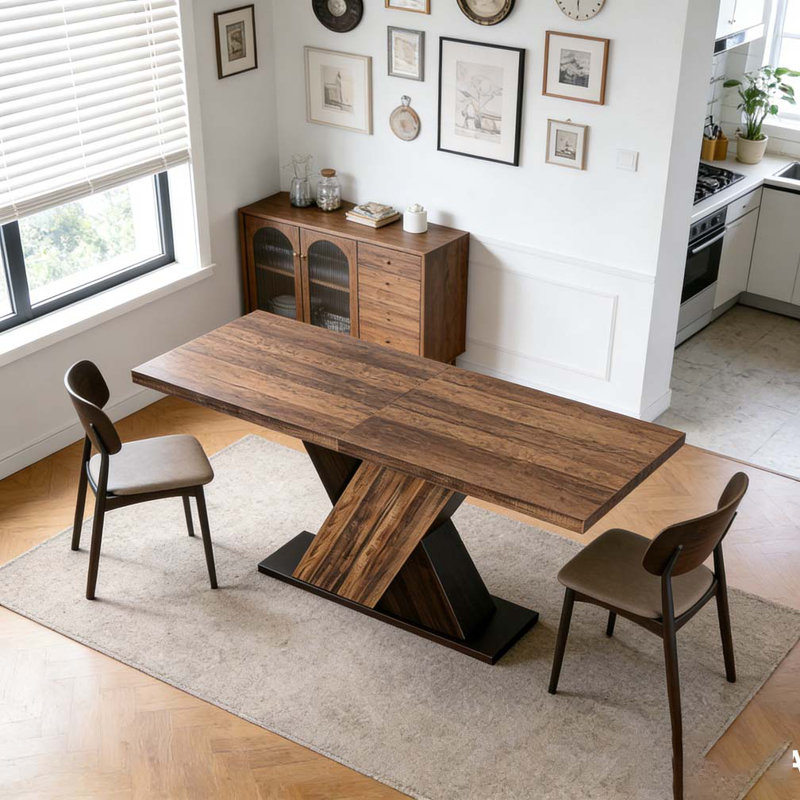 Table de salle à manger en bois pour 4 à 6 personnes