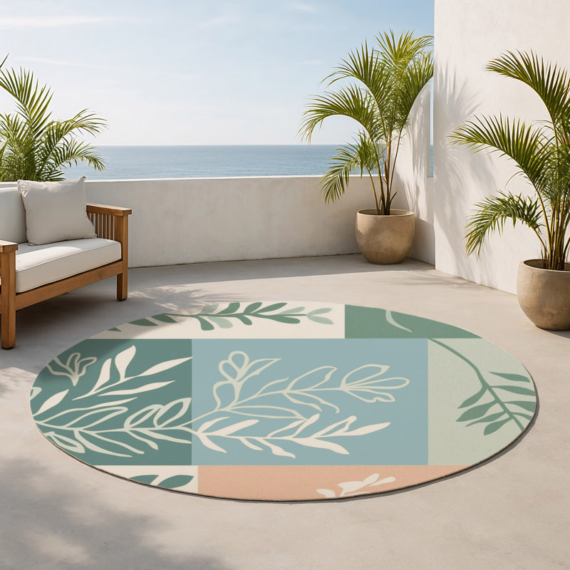 Tapis intérieur et extérieur Garden Shadows, Rond 5 pi