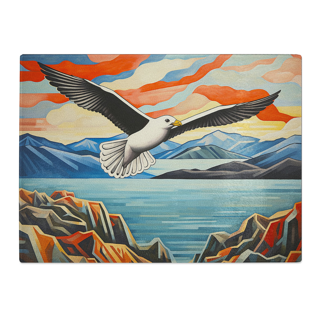 Seagull Art Deco  Glass Chopping Board