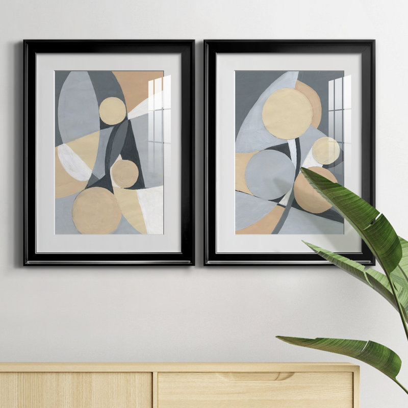 Millenium I - ensemble de 2 reproductions d'art, H 18,5 po x l 49 po x P 1,5 po, H 31,5 po x l 47 po x P 1,5 po, Blanc