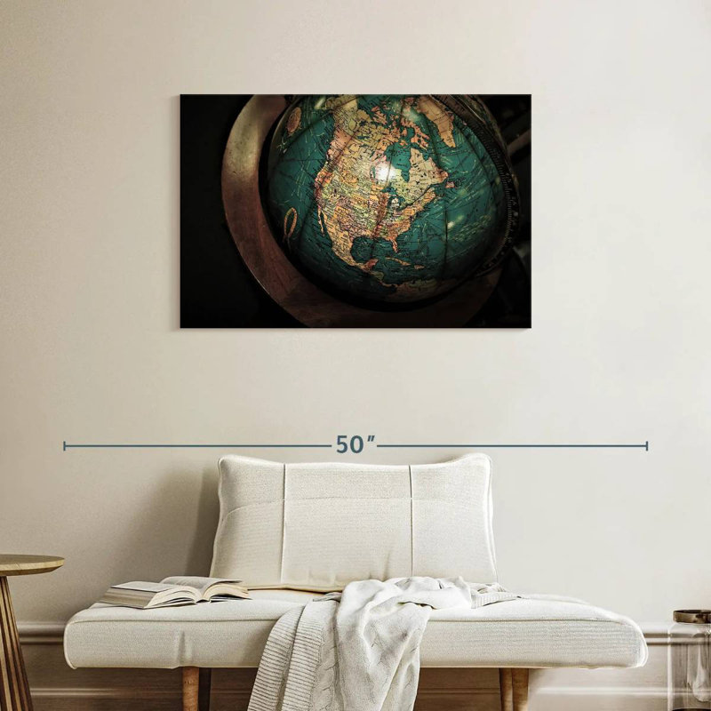 Aliaz Globe Vintage Map, 24" H x 36" W
