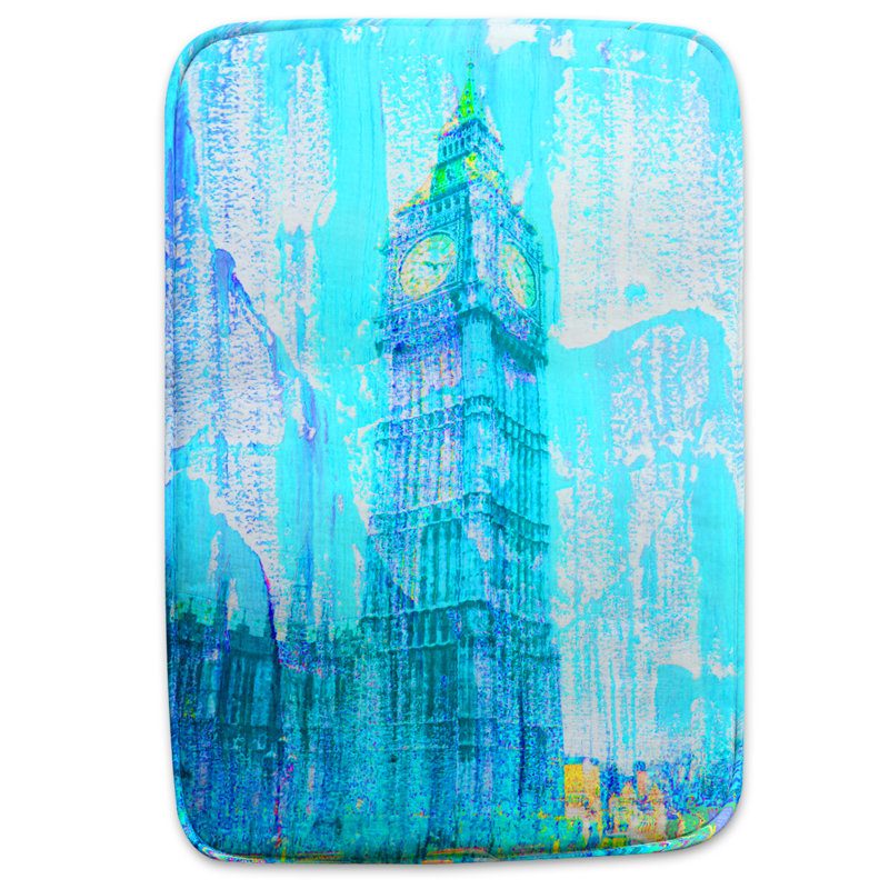 Nayona Polyester Shower Curtain Set, Blue