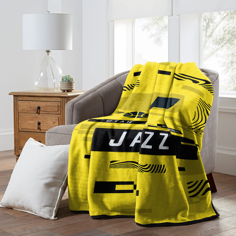 Throw Blanket, Yellow/Black, Utah Jazz