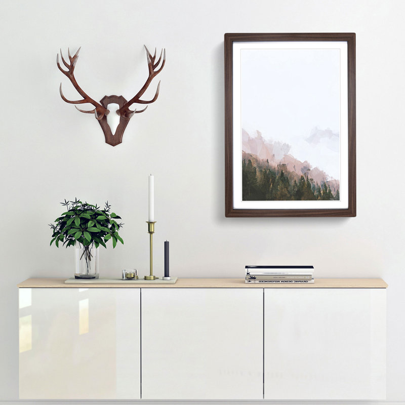 Covered with Fog in Abstract - Picture Frame Painting Print, 36cm H x 27cm W x 2cm D, Walnut Framed