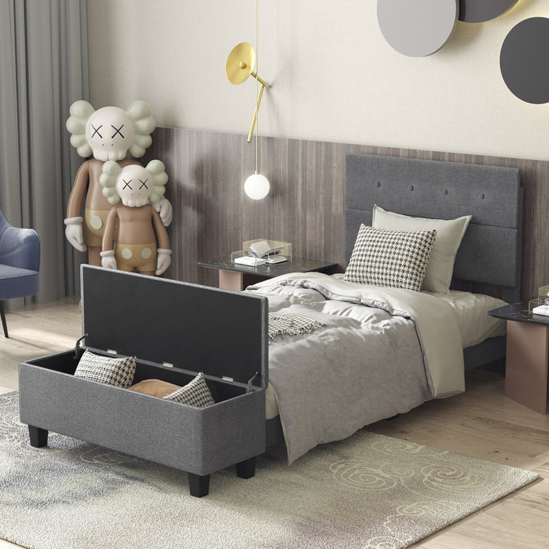 Lit plateforme avec rangement Makassar, Grand