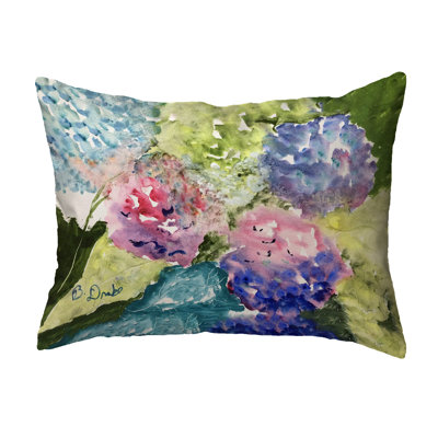 Floral Outdoor Reversible Throw Pillow