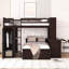Lit mezzanine Kaylianne avec étagères, bureau et garde-robe