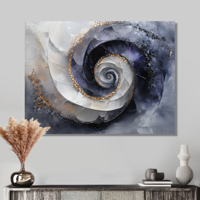 Abstract Black And White Cosmic Vortex IV - Abstract Spirals Metal Wall Decor