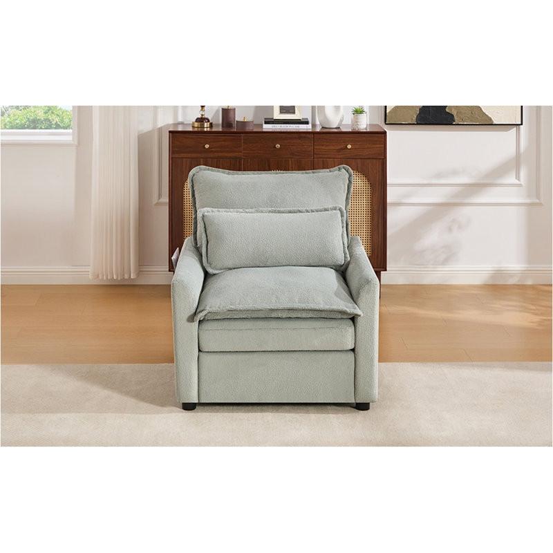 Fauteuil d'appoint rembourré moelleux 31,9 po Modern, Vert