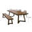 4 - Person Pine Solid Wood Solid Wood Top Double Pedestal Dining Set-98472522