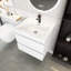 Meuble-lavabo mural simple avec plateau en marbre de culture 24 po Meknassi