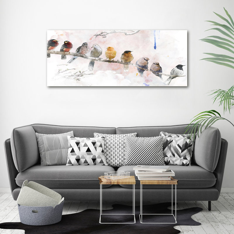 Birds on the Branch 1 Piece Wall Art on Canvas