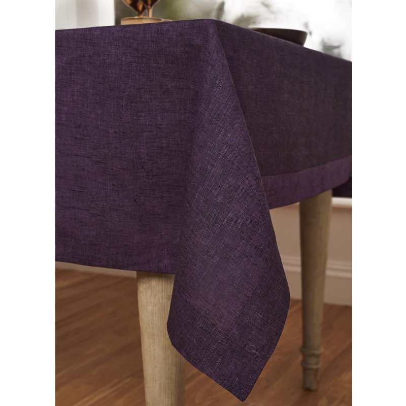 100% Pure Linen Tablecloth - Athena, Grape, 90" x 60"