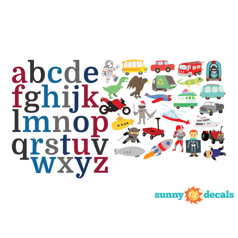 Décalcomanie murale en tissu alphabet