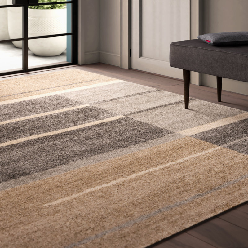 Tapis gris / taupe Akinola, Rectangle 3 pi 10 po x 5 pi 7 po