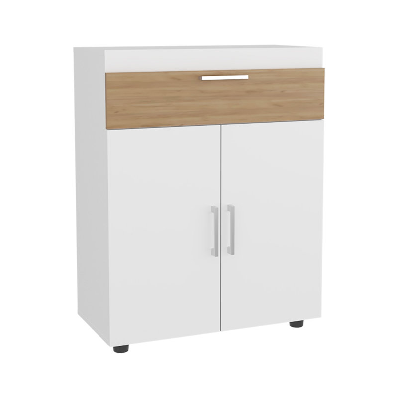 Étagère à chaussures, 3 portes, 3 tablettes, fabrication en bois d'ingénierie durable