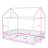 Metal Full House Floor Bed With Roof And Fence-Style Guardrails-988474332