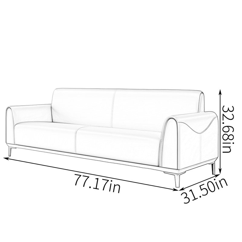 Canapé de luxe à lumière minimale, Cuir brun foncé assorti