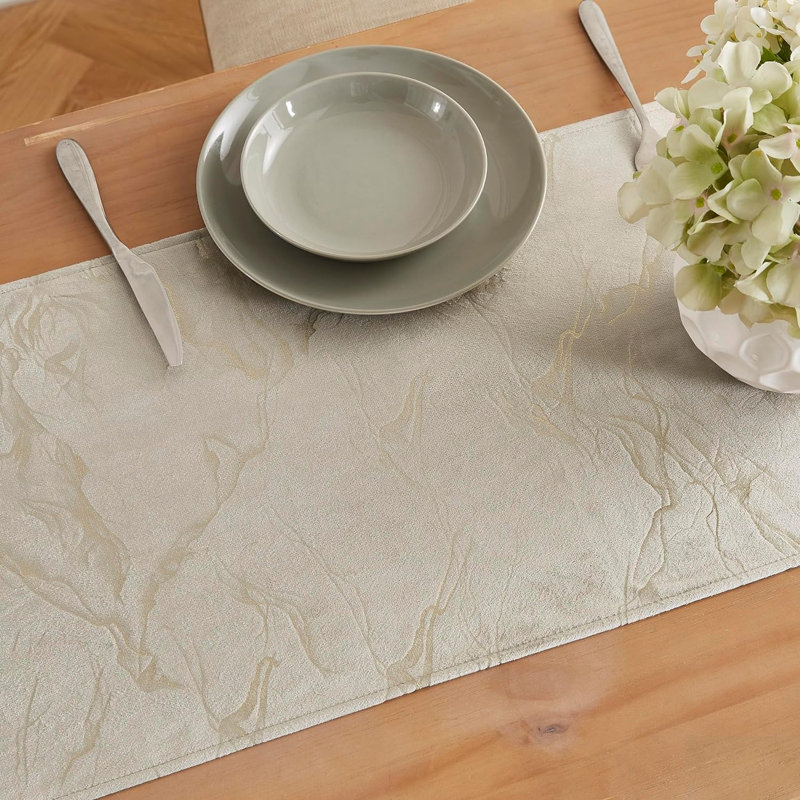 Kaxton Dining Linens, Silver, 48" Runner
