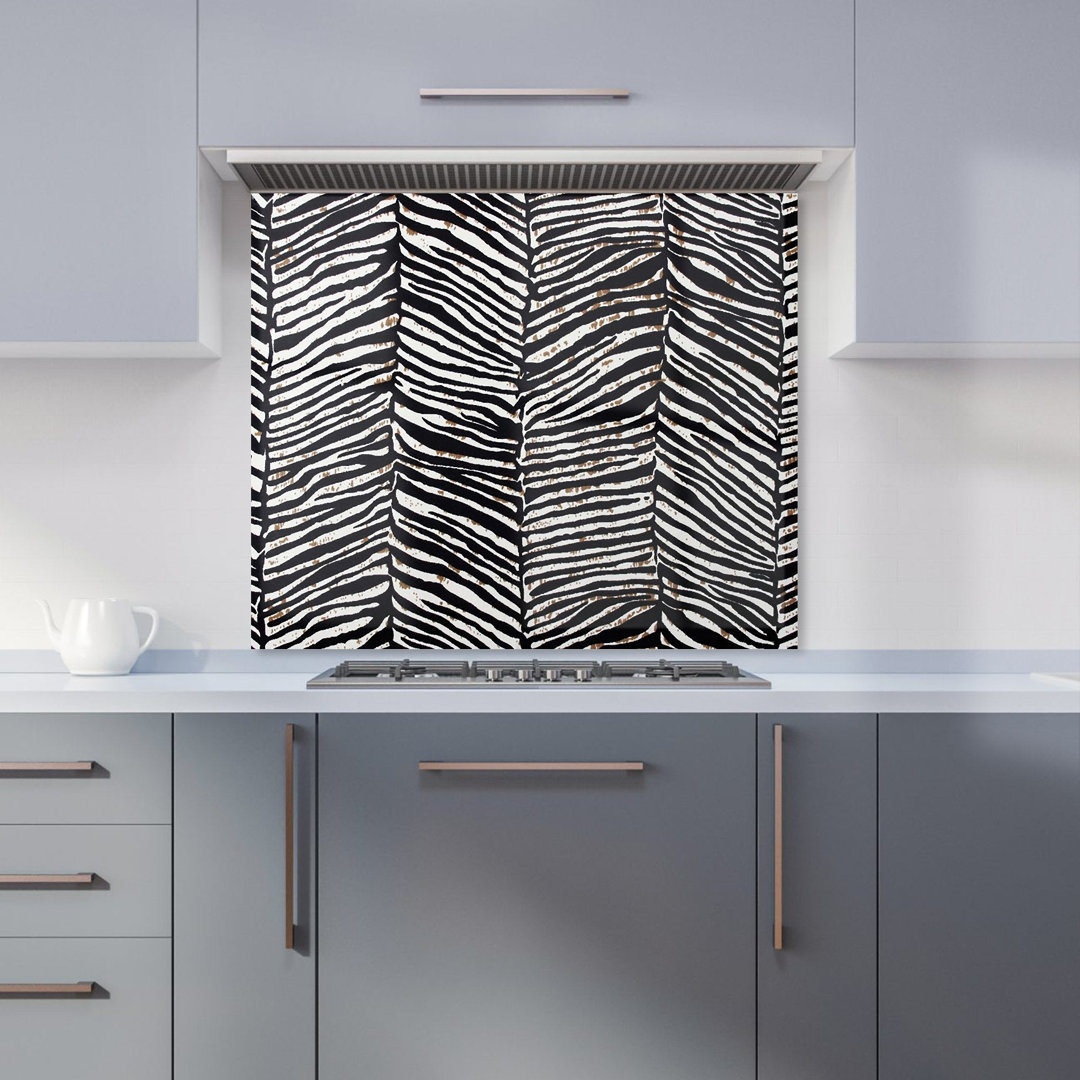 Zebra Pattern Premium Glass Kitchen Splashback W600mm x H750mm
