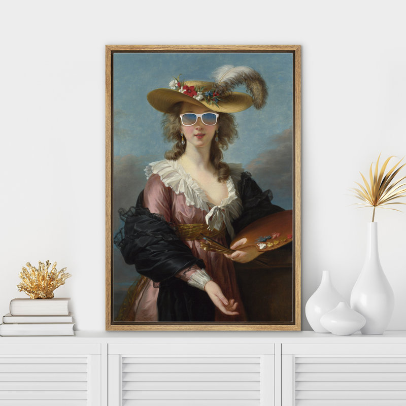 "Lunettes de soleil à chapeau de plumes", Cadre naturel flottant, H 24 po x l 16 po