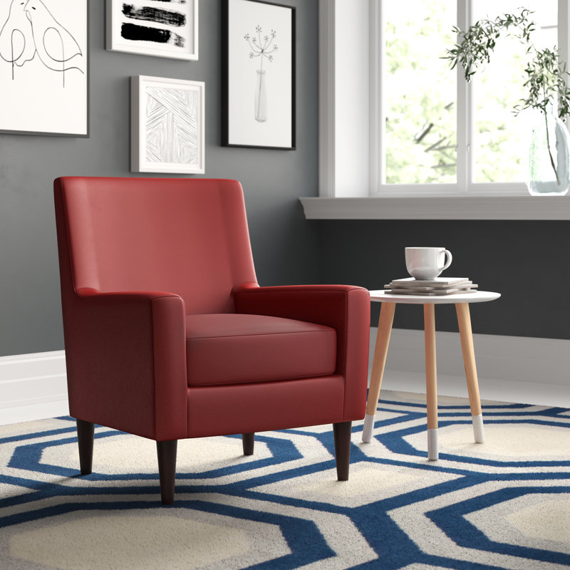 Donham Faux Leather Armchair, Red 
