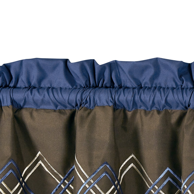 Room Darkening Curtain Pair, Coffee/Brown/Navy/White