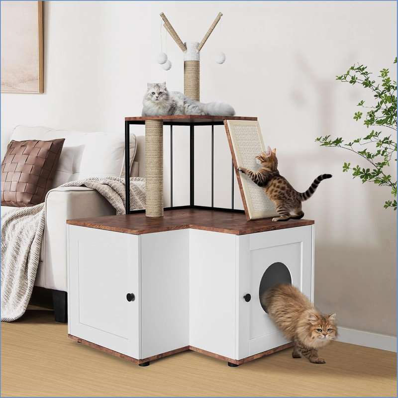 Cat Tree Litter Box Enclosure
