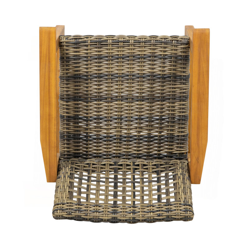 Wood and Wicker Dining Chair (Set Of 2), Natural Stained