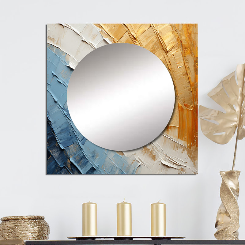Aakilah - Grand miroir carré arc-en-ciel pour décoration murale, 23 po x 23 po