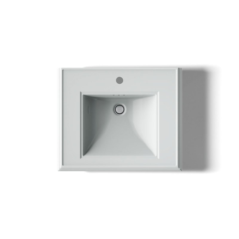 Memoirs® 26.375" Tall Rectangular Pedestal Bathroom Sink with Overflow, Ice Gray, 4" Centers