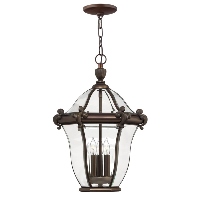 San Clemente 3 -Bulb 22" H Mains only Outdoor Hanging Lantern, Copper Bronze