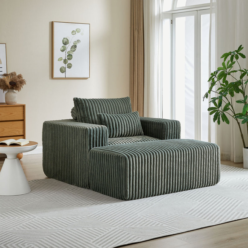 Méridienne, Velours côtelé vert