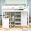 Lit mezzanine simple avec tablettes et garde-robe-764216486