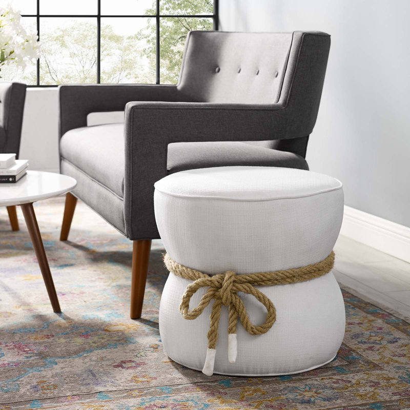 Repose-pieds Beat Nautical Rope, Polyester blanc