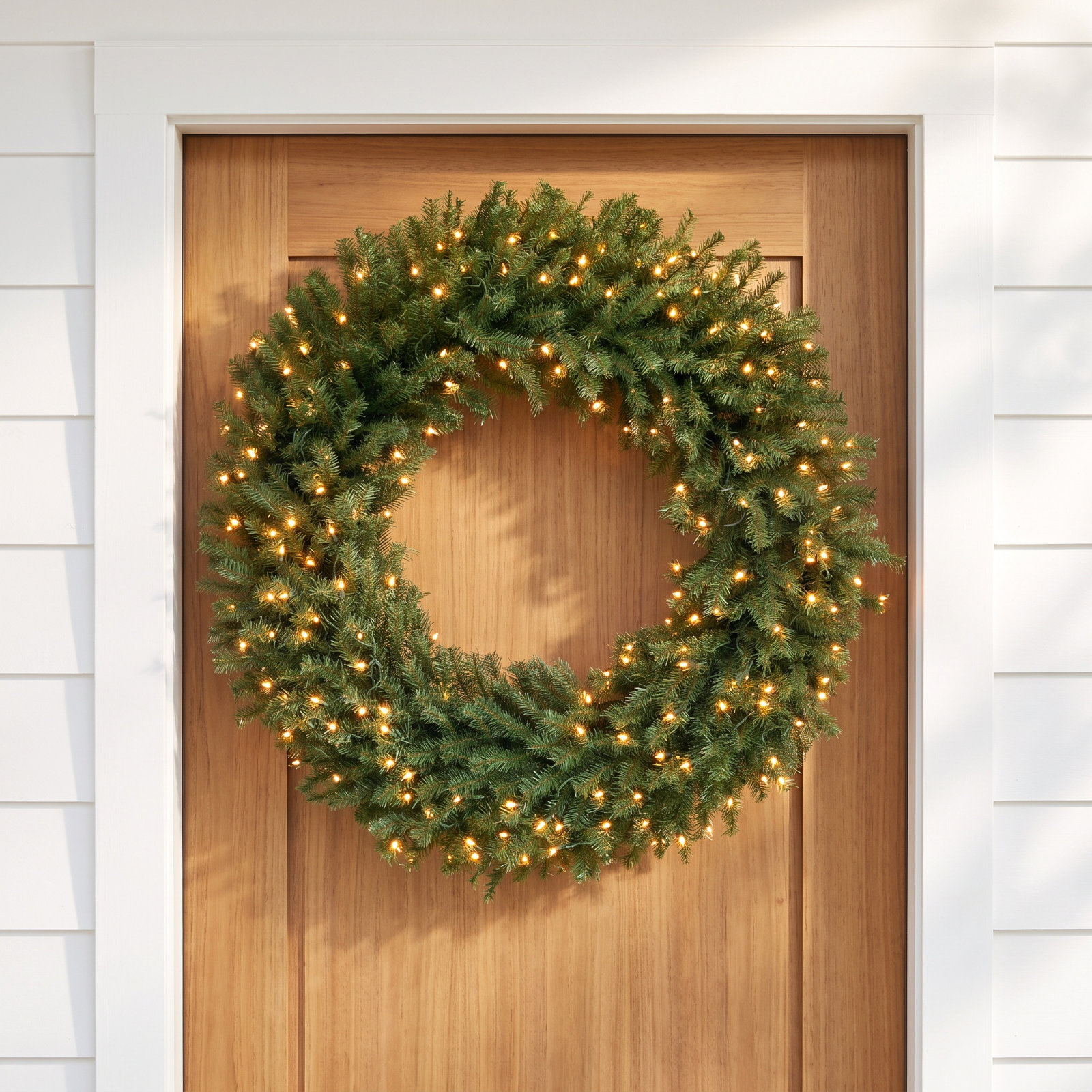 Pre-Lit Fir Front Door Wreath, Pre Lit-LED, 48"