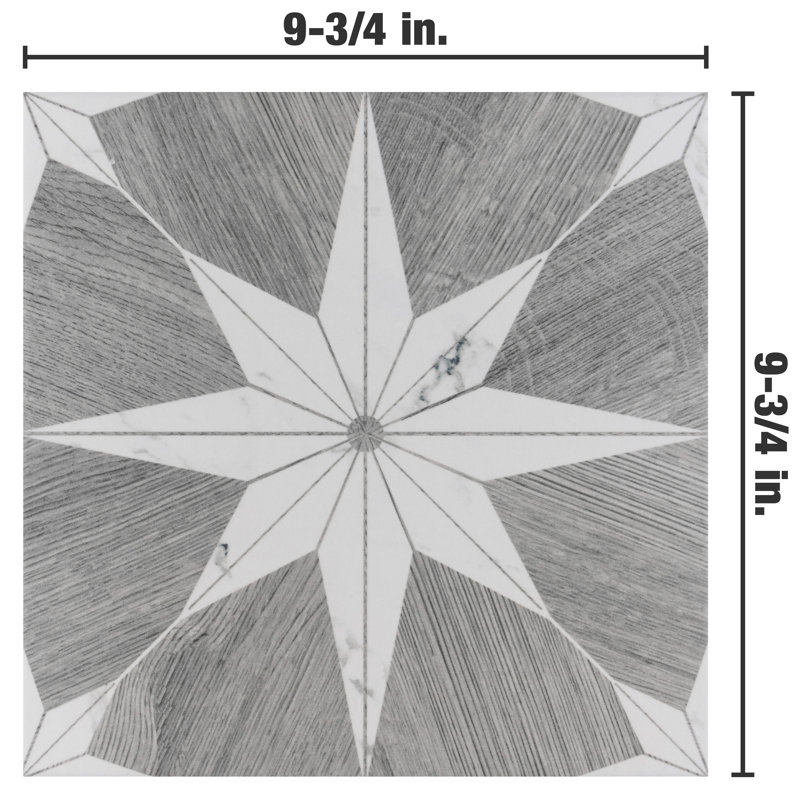 Llama Stella Loire Verso 10" x 10" Porcelain Marble Look Wall & Floor Tile, Verso Silver Smoke