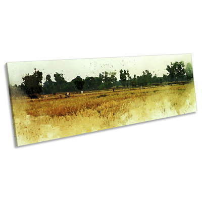 Abstract Colourful Landscape - Wrapped Canvas Panoramic Print
