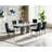 68.11" Marble Dining Table for 6-8, Modern Rectangular Kitchen Table with Faux Marble Top, Modern Dining Room Table with Stainless Steel Base for Kitchen Dining Room-1693409870-1693409869