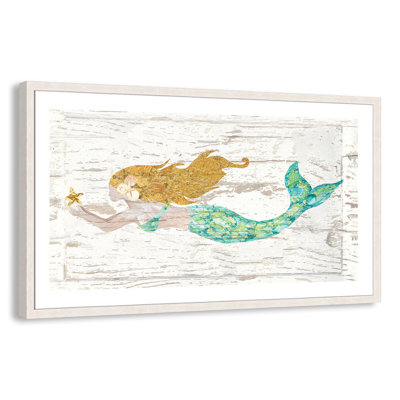 Ayvar 'Golden Haired Mermaid' Framed Print