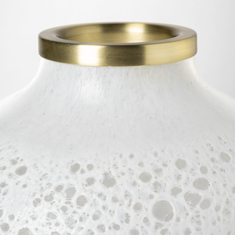 Vase de table en céramique blanche, H 8,46 po x l 8,38 po x P 8,38 po