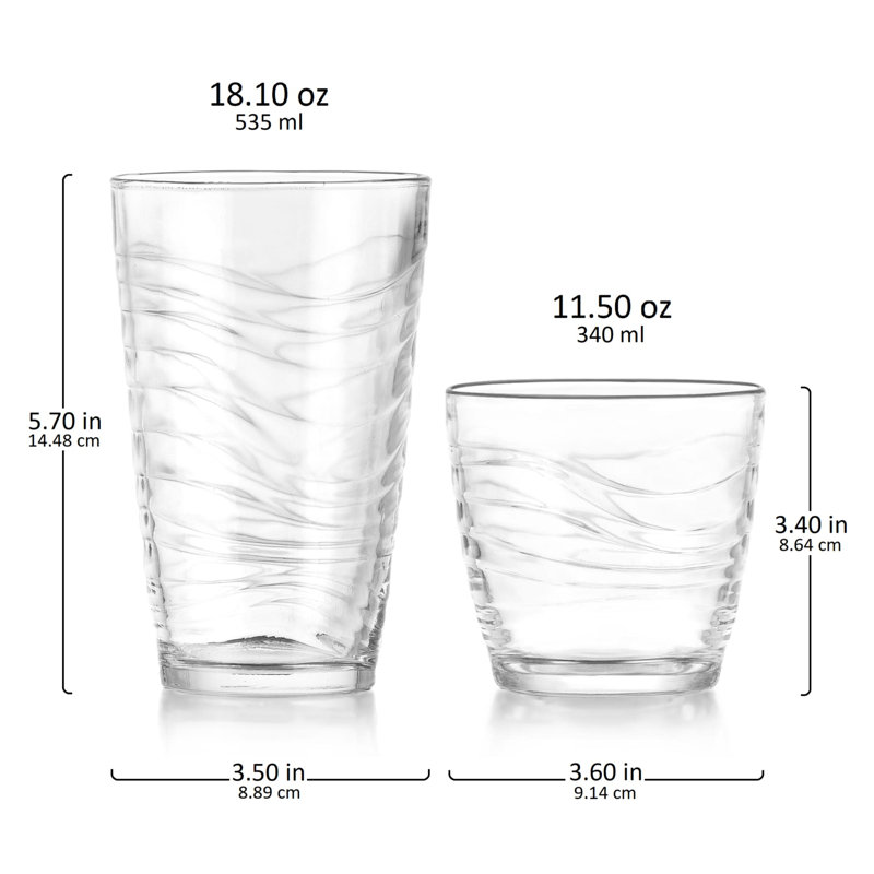 Ensemble de verres et de verres à pied 16 pièces Libbey Orbita