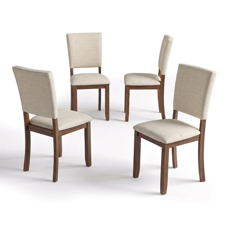 17.7 " H Upholstered Side Chair, Blanc