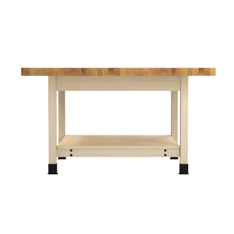 Établi à plan de travail industriel en bois 64 po Industrial Arts