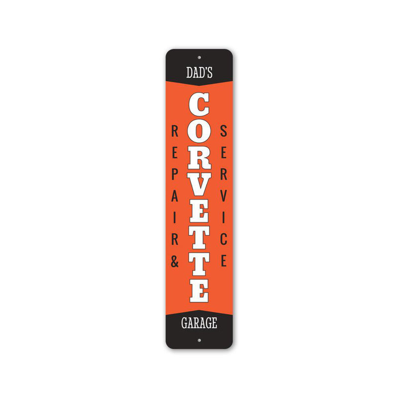 Enseigne de garage Corvette, H 6 po x l 24 po x P 0,06 po