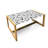 Alphabet Coffee Table, Monochrome Style Pattern Of Scattered Letters On A Plain Background, Acrylic Glass Center Table With Wooden Frame For Offices Dorms Charcoal Grey And White-1094426809